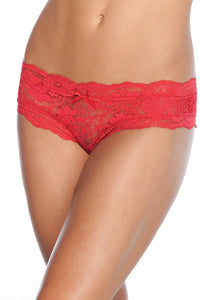 Floral Print Lace Crotchless Panty