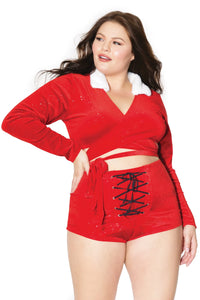 Christmas Long Sleeve Crop Top