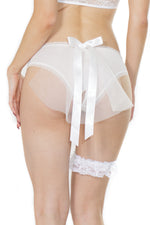 Bridal Mesh Crotchless Panty With Tulle Veil